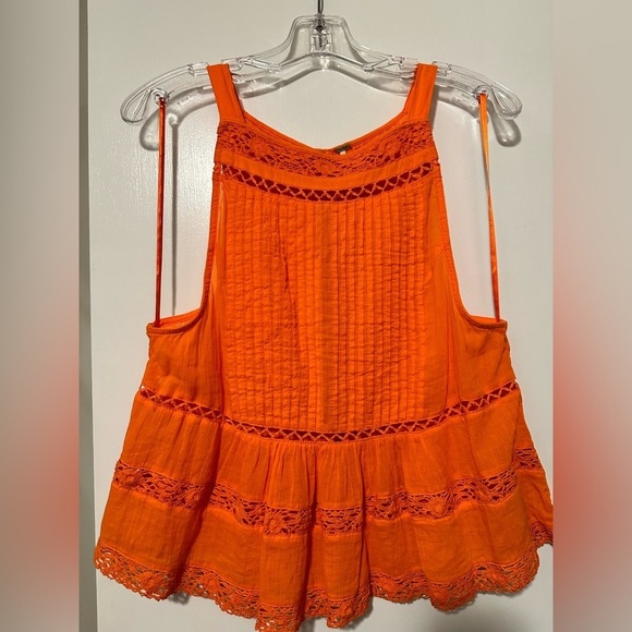 Free people orange tank size S - Picture 2 of 7